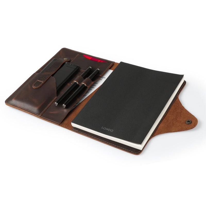 Londo Genuine Leather Portfolio â€“ Padfolio with Notepad & Snap Closure for Business, Office & Travel - Image 5